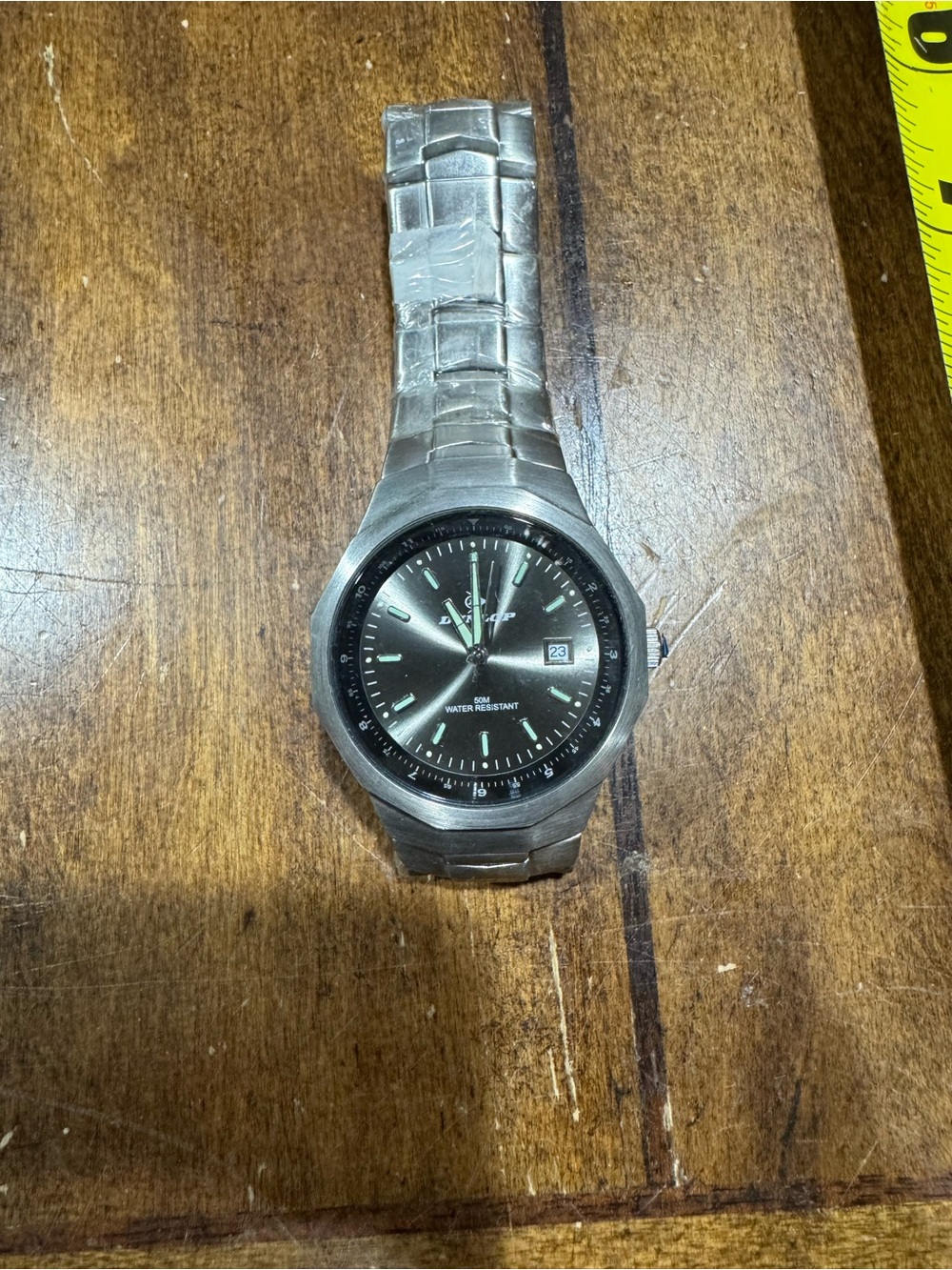 Men's Stainless Steel Smartwatch - Silver Case with Black Dial